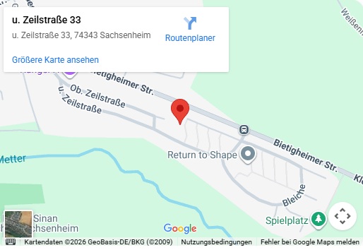 Standort CT Bautechnik - Untere Zeilstr. 33, 74343 Sachsenheim - Klicken zum Laden der interaktiven Karte